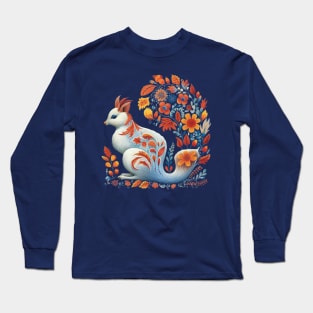 A Cute Squirrel Scandinavian Art Style Long Sleeve T-Shirt